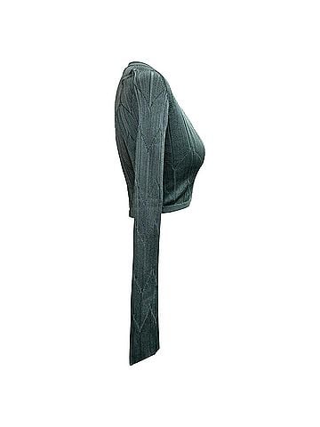 Missoni Missoni Stripe-Knit Cropped Cardigan in Green Viscose (view 2)