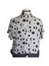 Hot Topic 100% Rayon Print Black White Short Sleeve Button-Down Shirt Size M - photo 2