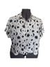 Hot Topic 100% Rayon Print Black White Short Sleeve Button-Down Shirt Size M - photo 1