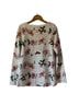 Joules Floral Stripes White Black Red Green Pink Long Sleeve Blouse Size 4 - photo 2