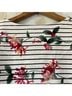 Joules Floral Stripes White Black Red Green Pink Long Sleeve Blouse Size 4 - photo 5