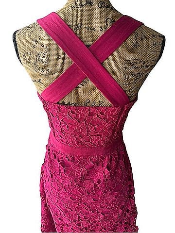 HD in Paris Raspberry Lace Midi Dress Casual Dress (view 2)
