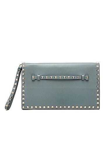 Valentino Leather Rockstud Flap Clutch (view 1)