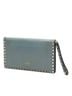 Valentino 100% Leather Blue Leather Rockstud Flap Clutch One size - photo 3
