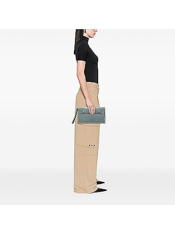 Valentino Leather Rockstud Flap Clutch (view 2)