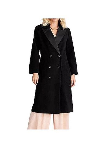 Future Collective Notched Lapel Double Breasted Coat Coat (view 1)