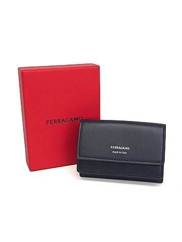 Salvatore Ferragamo Salvatore Ferragamo JL-66 1337 Men,Women Leather Wallet (tri-fold) Dark Navy (view 2)