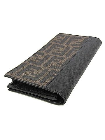 Fendi Fendi Zucca 7M0186 Men,Women Leather,Zucca Long Wallet (bi-fold) Black,Brown (view 2)
