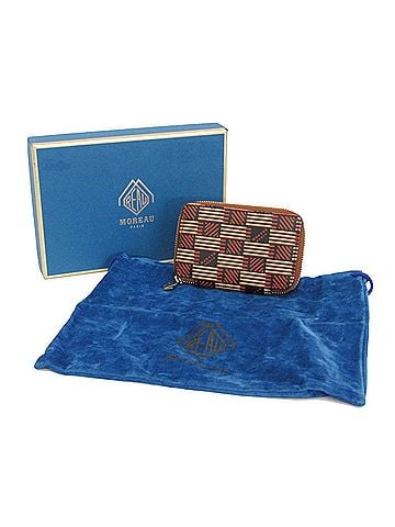 Moreau Moreau Zip Mini Wallet Men,Women Leather Coin Purse/coin Case Brown,Cream (view 2)