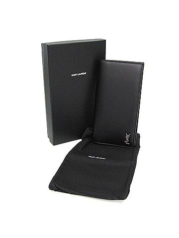 Yves Saint Laurent Yves Saint Laurent Tiny Cassandra 607746 Men,Women Leather Long Wallet (bi-fold) Black (view 2)