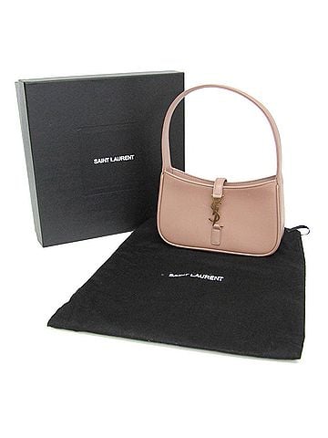 Yves Saint Laurent Yves Saint Laurent LE 5 À 7 710318 Women's Leather Handbag Pink Beige (view 2)