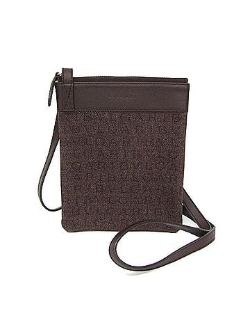 Bvlgari Bvlgari Logomania Crossbody Small Pouch Women's Denim,Leather Pouch,Shoulder Bag Brown (view 1)