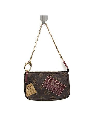 Louis Vuitton Louis Vuitton Monogram Mini Pochette Accessoires Label Collection M63798 Women,Men Handbag,Pouch Monogram,Wine (view 1)