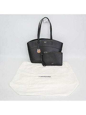 Salvatore Ferragamo Salvatore Ferragamo Charming Tote AU-21 6797 Women's Leather Tote Bag Black (view 2)