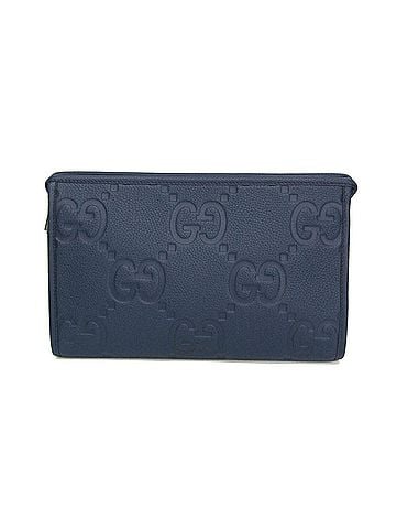 Gucci Gucci Jumbo GG 825959 Men's Leather Clutch Bag Blue (view 1)