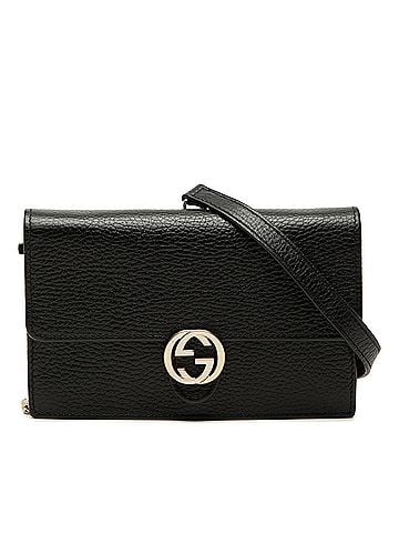 Gucci Dollar Calfskin Interlocking G Wallet on Chain (view 1)