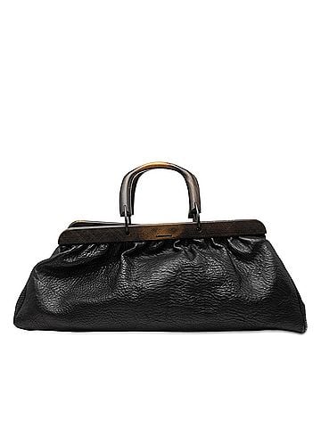 Gucci Calfskin Wood Frame Handbag (view 1)