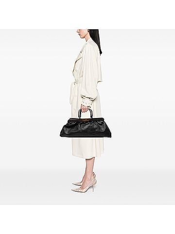 Gucci Calfskin Wood Frame Handbag (view 2)