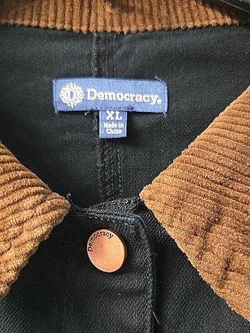 Democracy Contrast Corduroy Collar Ruched Sleeve Jacket (view 2)