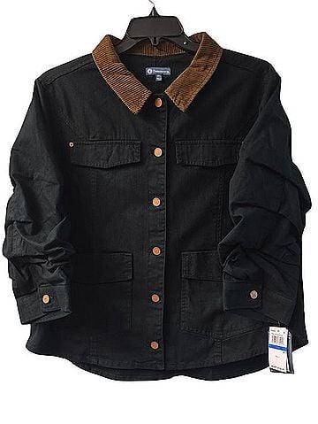 Democracy Contrast Corduroy Collar Ruched Sleeve Jacket (view 1)