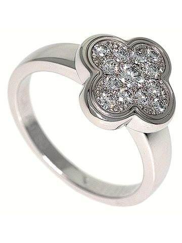 Van Cleef & Arpels Van Cleef &amp; Arpels Pure Alhambra Small Model Diamond Ring, 18K White Gold, Women's. (view 1)