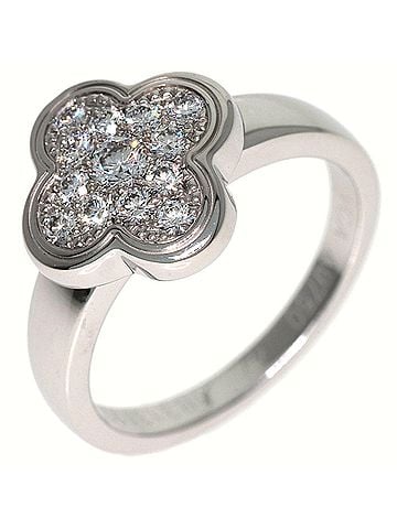 Van Cleef & Arpels Van Cleef &amp; Arpels Pure Alhambra Small Model Diamond Ring, 18K White Gold, Women's. (view 2)