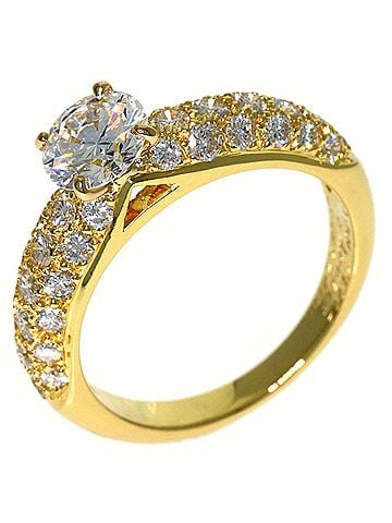 Van Cleef & Arpels Van Cleef &amp; Arpels Diamond Pavé Ring, 18K Yellow Gold, Women's (view 2)