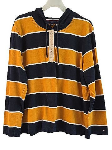 Tommy Hilfiger Striped Hooded Rugby Pullover Pullover Hoodie (view 1)