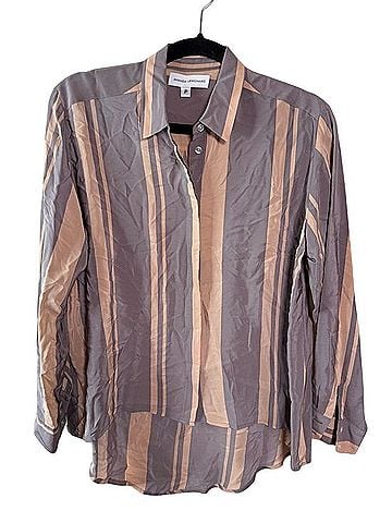 Amanda Uprichard Silk Striped Button Front Blouse Blouse (view 2)