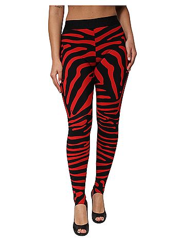 Dolce & Gabbana Black Red Nylon Logo Waisted Leggings Women's Pants (view 1)