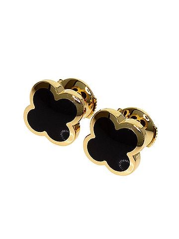 Van Cleef & Arpels Van Cleef &amp; Arpels Pure Alhambra Onyx Earrings, 18K Yellow Gold, Women's (view 1)