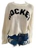 Wooden Ships Graphic Ivory Black Pullover Sweater Size XS - photo 4