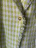 Nanette 52% Polyester 19% Rayon 19% Acrylic 100% Polyester Houndstooth Yellow White Green Blazer Size L - photo 2
