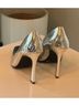 INC International Concepts Silver Heels Size 9 - photo 3