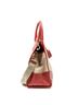 Prada Red Trimmed Canapa Satchel One size - photo 2