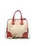 Prada Red Trimmed Canapa Satchel One size - photo 5