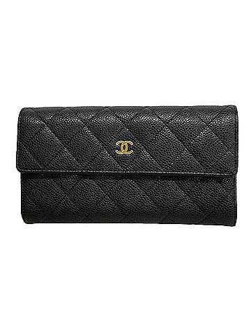 Chanel Chanel long wallet, Matelassé caviar leather, black, women's. (view 1)