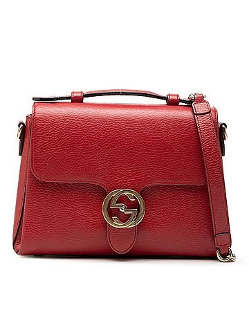 Gucci Gucci Interlocking G Handbag Shoulder Bag 2WAY 510302 Red Leather Women's GUCCI (view 1)