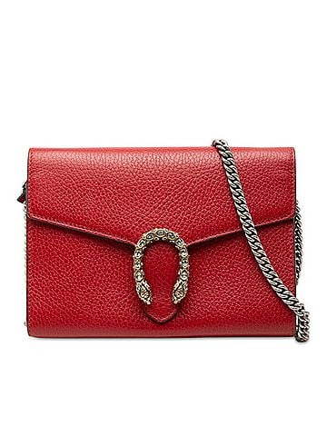 Gucci Gucci Dionysus Crossbody Wallet Chain Shoulder Bag 401231 Red Leather Women's GUCCI (view 1)