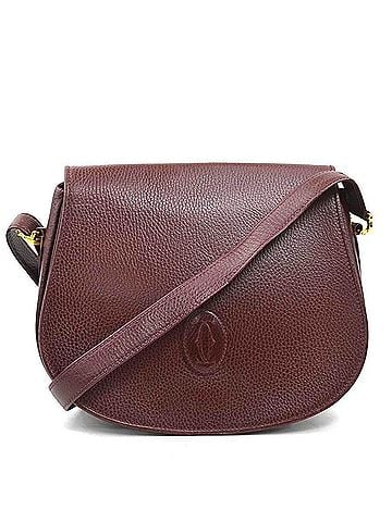 Cartier Cartier CARTIER Shoulder Bag Leather Burgundy Gold Women's e62185r (view 1)