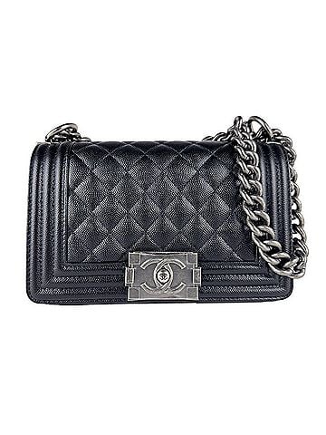 Chanel Chanel Boy Small Shoulder Bag, Caviar Leather, Black, Women's (z10874) (view 1)