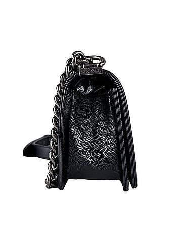 Chanel Chanel Boy Small Shoulder Bag, Caviar Leather, Black, Women's (z10874) (view 2)