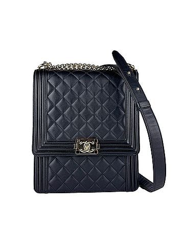 Chanel Chanel Boy Shoulder Bag, Leather, Metal, Black, Gold, Women's, z10869 (view 1)