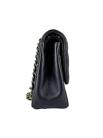 Chanel Chanel Matelassé Double Flap Shoulder Bag, Leather, Metal, Black &amp; Gold, Women's, z10867 (view 2)