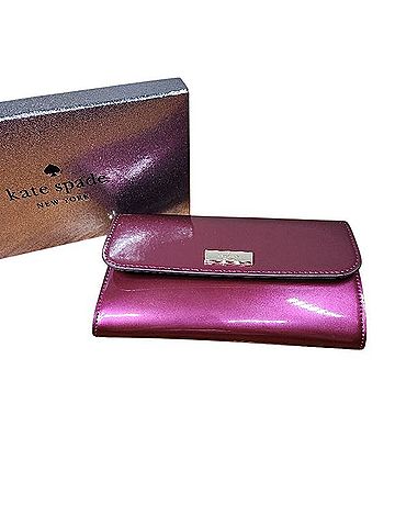 Kate Spade New York Kenzie Boxed Medium Flap Wristlet Dark Raspberry Wristlet (view 2)