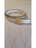 Tory Burch Gold White Leather Belt Size M - photo 3