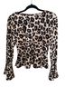 Derek Heart Animal Print Multi Color Long Sleeve Top Size L - photo 2