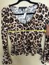 Derek Heart Animal Print Multi Color Long Sleeve Top Size L - photo 5