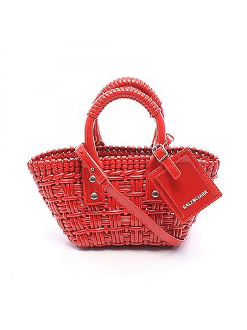 Balenciaga Balenciaga BISTRO XXS 2-Way Handbag with Strap, Enamel, Red, Women's, 678028 (view 1)