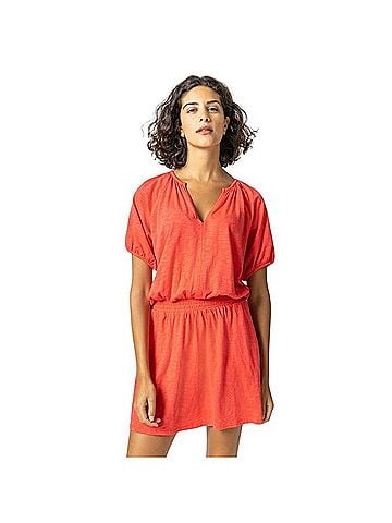 Lilla P Elastic Waist Split Neck Dress Casual Dress (view 1)